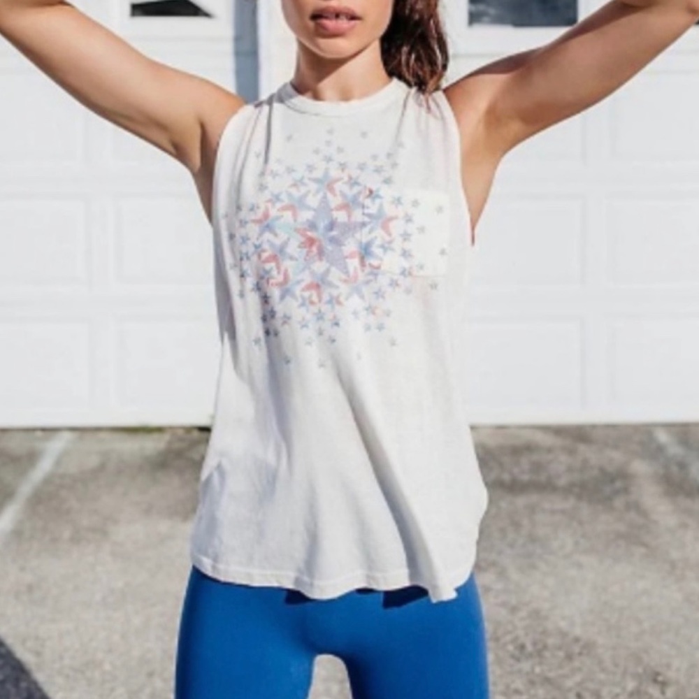 Free People No Sweat Graphic Top LG NWT